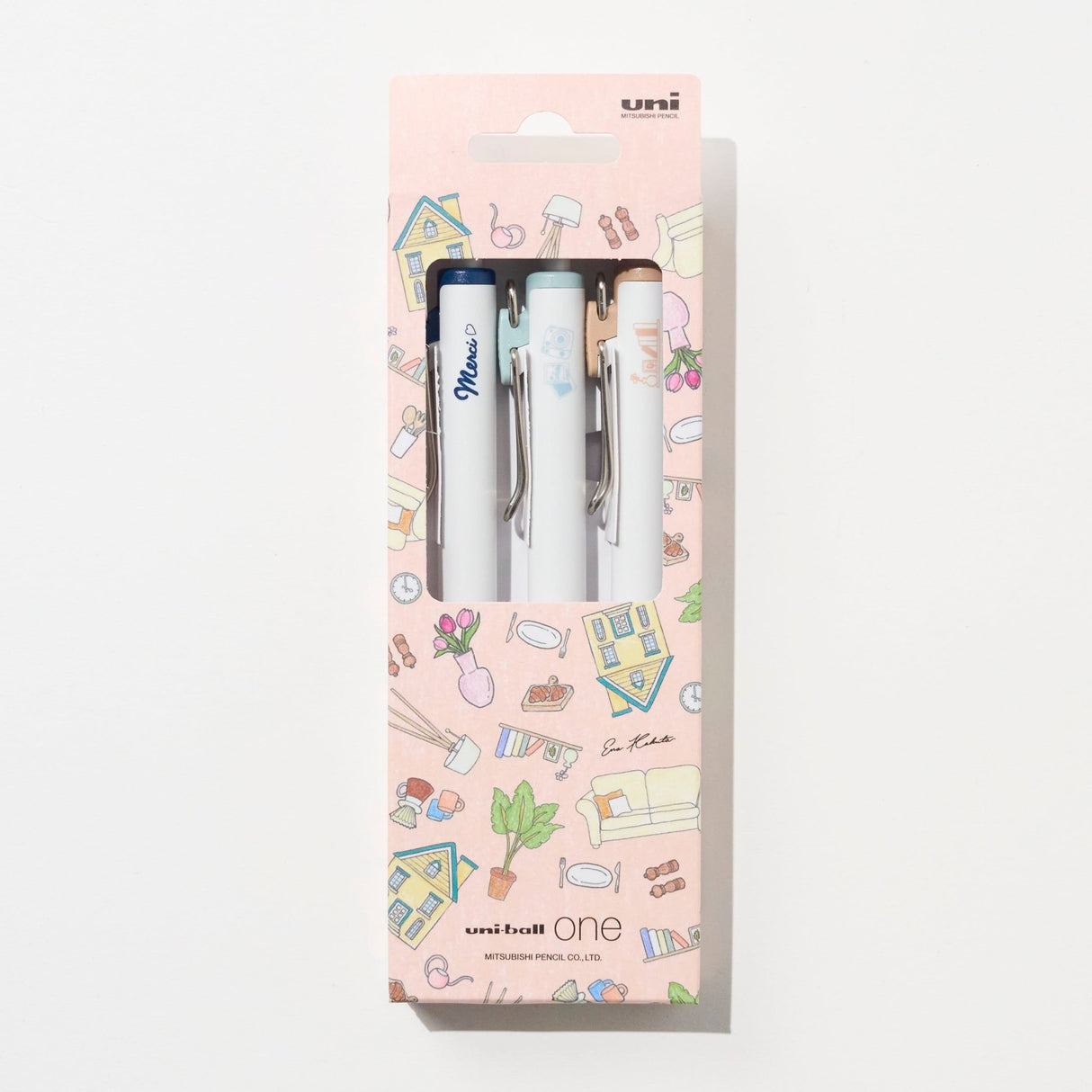 Ena Kakuta x Uni-ball ONE Gel Pen 0.38 - Orange Set (Limited Edition)