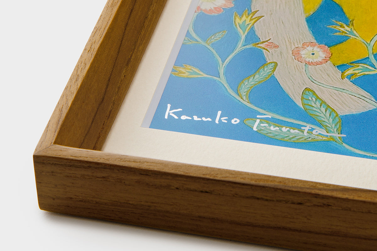 [Limited] Art Touch Kazuko Furuta A4 Art Poster with Teak Frame / TOUCH & FLOW