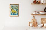[Limited] Art Touch Kazuko Furuta A4 Art Poster with Teak Frame / TOUCH & FLOW