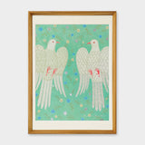 [Limited] Art Touch Kazuko Furuta A3 Art Poster with Teak Frame / TOUCH & FLOW
