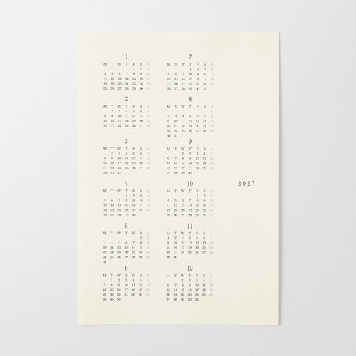 MD Diary Sticker 2027 Monthly Block / MD PRODUCT