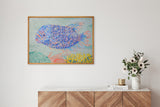 [Limited] Art Touch Yuko Kurihara Art Poster with Teak Frame / TOUCH & FLOW