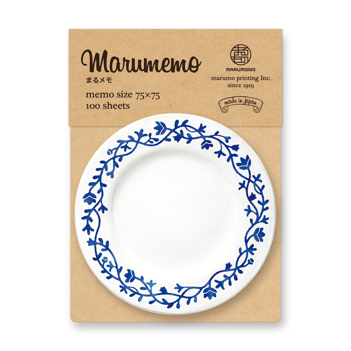 Marumemo Nordic Plate Round Memo Pad / Marumo Printing - bungu