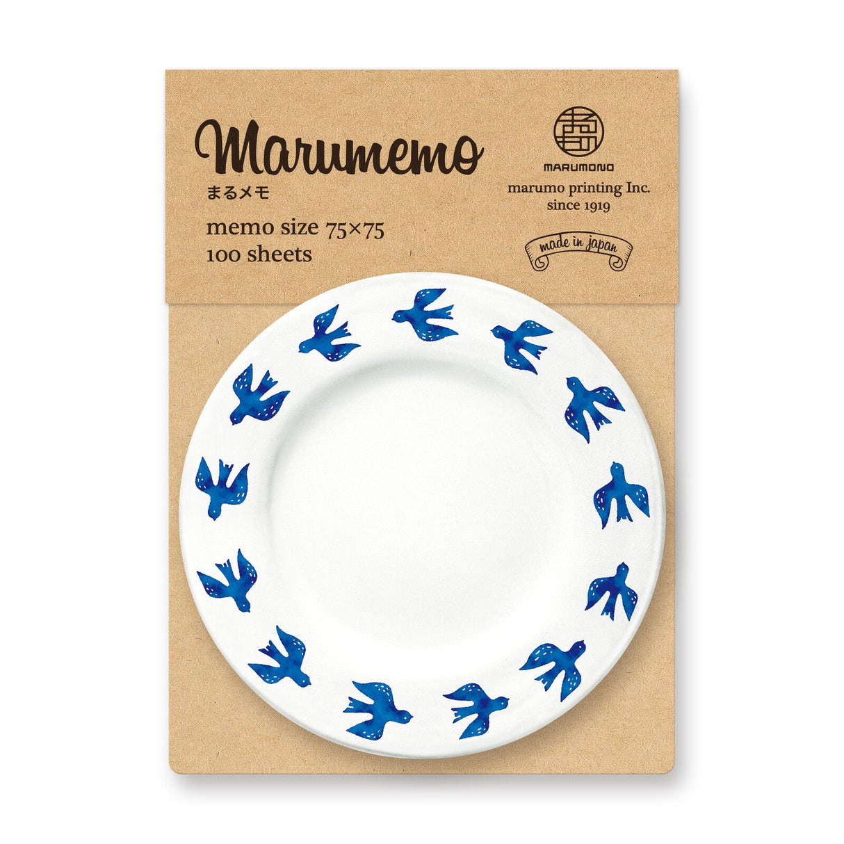 Marumemo Nordic Plate Round Memo Pad / Marumo Printing - bungu