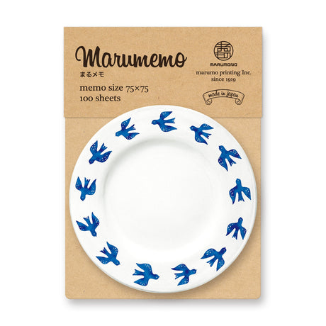 Marumemo Nordic Plate Round Memo Pad / Marumo Printing - bungu