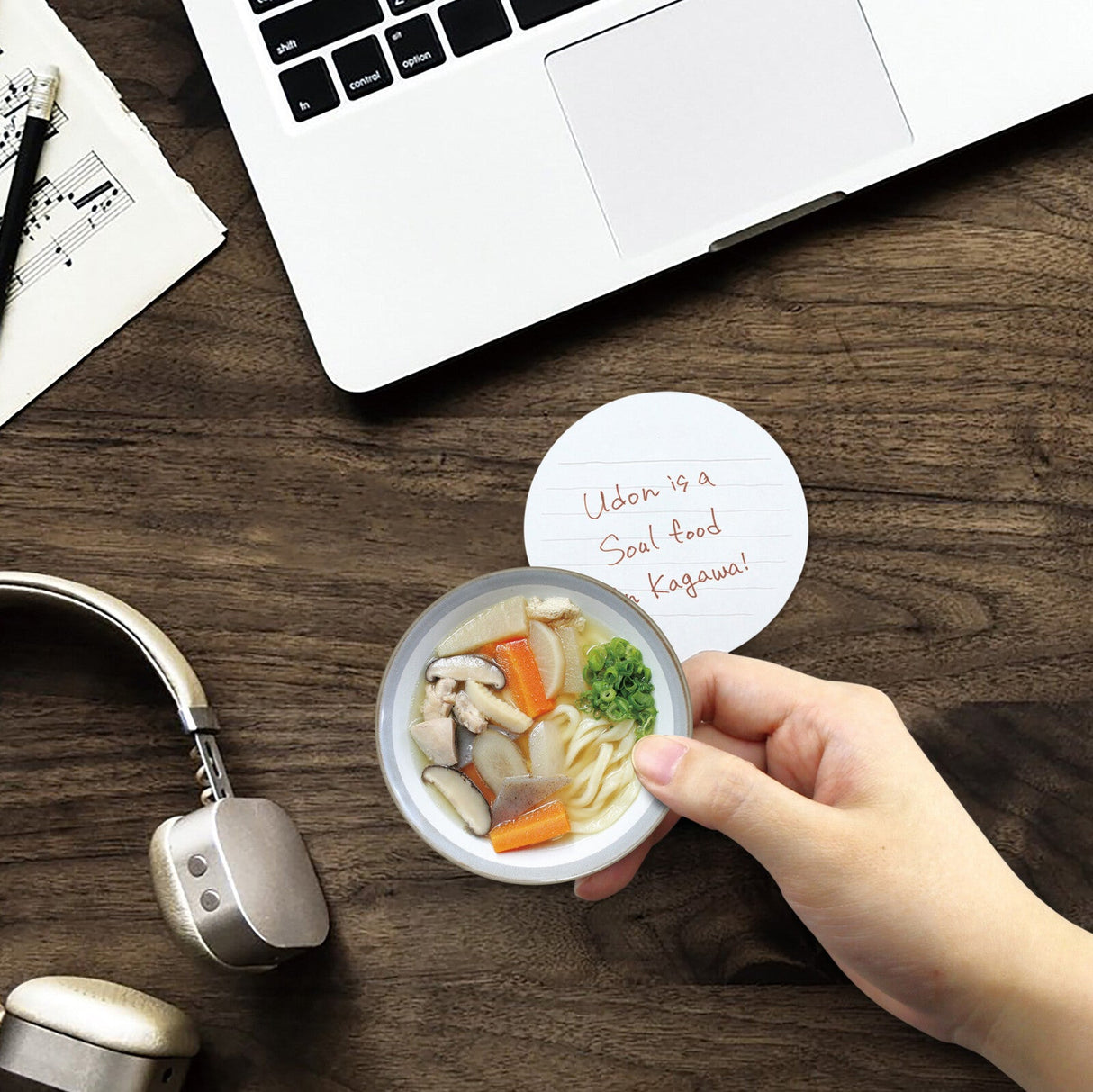 Marumemo Sanuki Udon Round Memo Pad / Marumo Printing - bungu