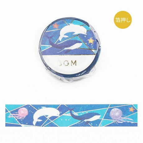 Masking Tape Foil Stamped Tile Art / BGM - bungu