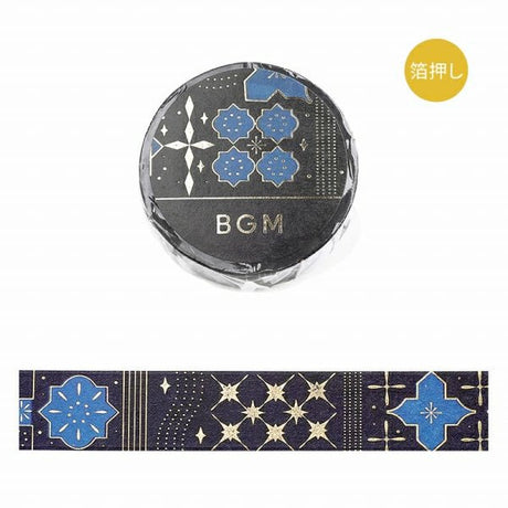 Masking Tape Foil Stamped Tile Art / BGM - bungu