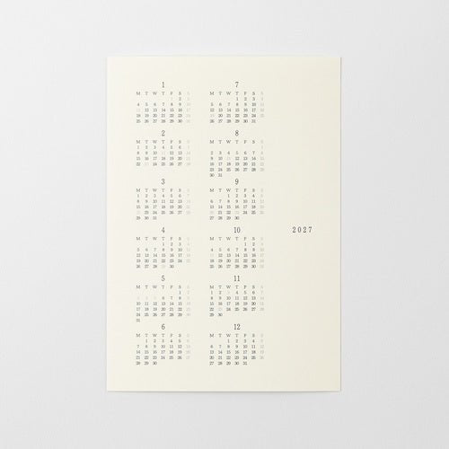 MD Diary Sticker 2027 Monthly Block / MD PRODUCT - bungu