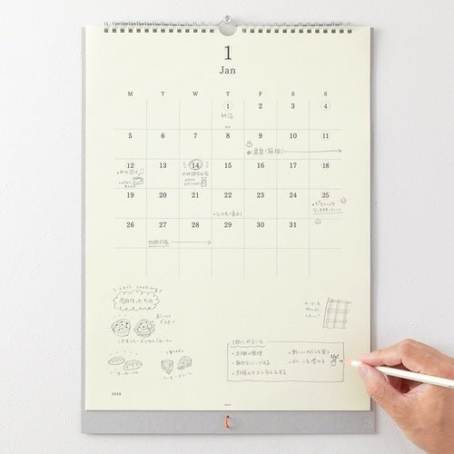 MD Wall Calendar with Pencil / Midori DESIGNPHIL - bungu