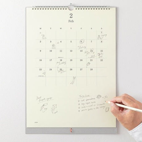 MD Wall Calendar with Pencil / Midori DESIGNPHIL - bungu