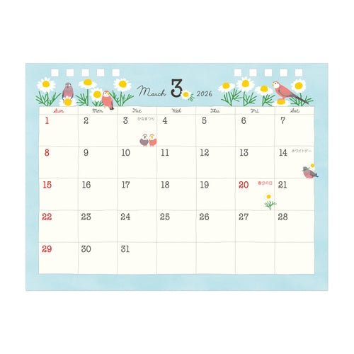 Medium Ring Desk Calendar 2026 / MIDORI - bungu