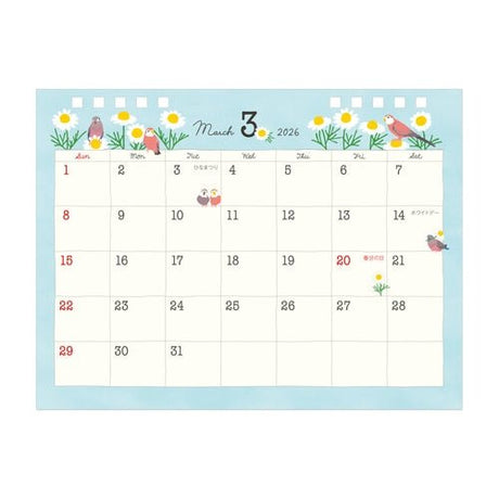 Medium Ring Desk Calendar 2026 / MIDORI - bungu