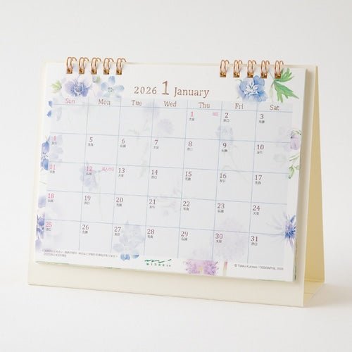 Medium Ring Desk Calendar 2026 / MIDORI - bungu
