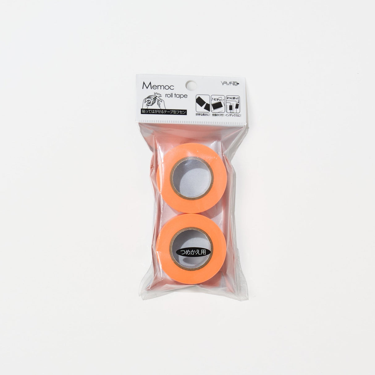 Memoc Roll Sticky Note Fluorescent Color 25mm 2 Rolls / Yamato - bungu