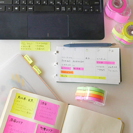 Memoc Roll Sticky Note Fluorescent Color 50mm / Yamato - bungu