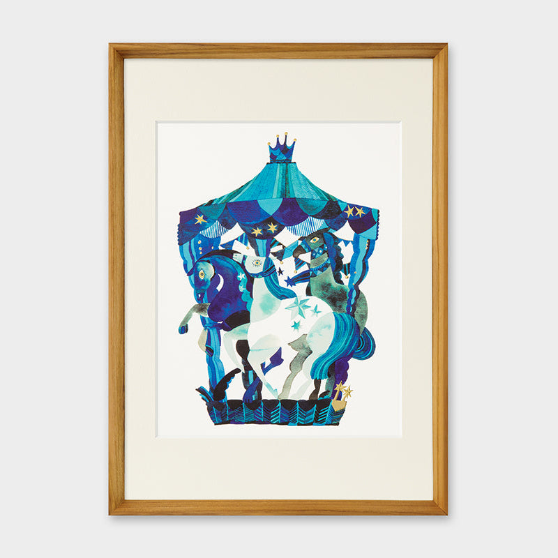 [Limited] Art Touch Kanae Kouno A3 Art Poster with Teak Frame / TOUCH & FLOW