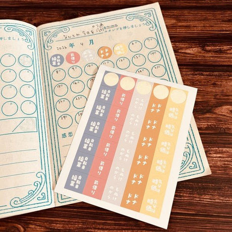 Mini Round Retro Sticker Set / Kinokosya - bungu