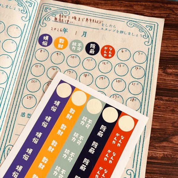Mini Round Retro Sticker Set / Kinokosya - bungu