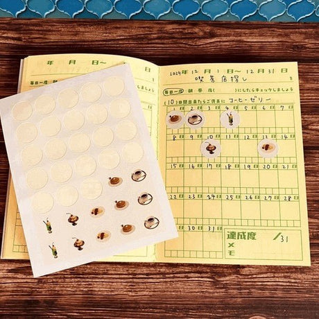 Mini Round Retro Sticker Set / Kinokosya - bungu