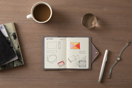 Mini Sketch B7 Notebook & Planner Leather Cover / TOUCH & FLOW - bungu