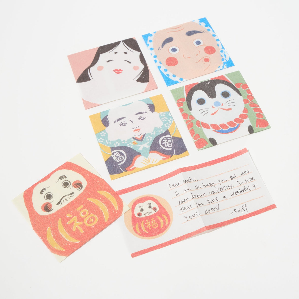 Mino Washi Mashikaku Pochibun Square Mini Letter Set / Furukawa Shiko - bungu