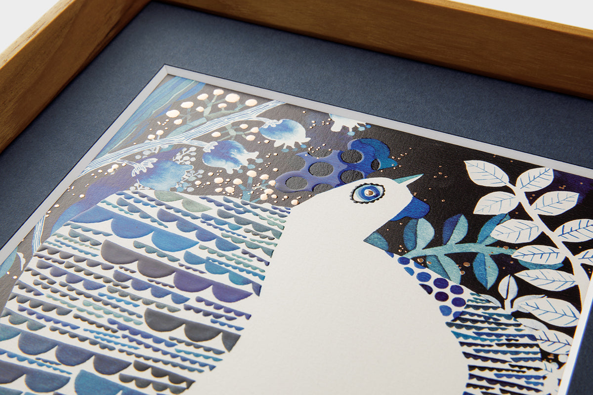 [Limited] Art Touch Kanae Kouno A4 Art Poster with Teak Frame / TOUCH & FLOW