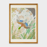 [Limited] Art Touch Kazuko Furuta A3 Art Poster with Teak Frame / TOUCH & FLOW