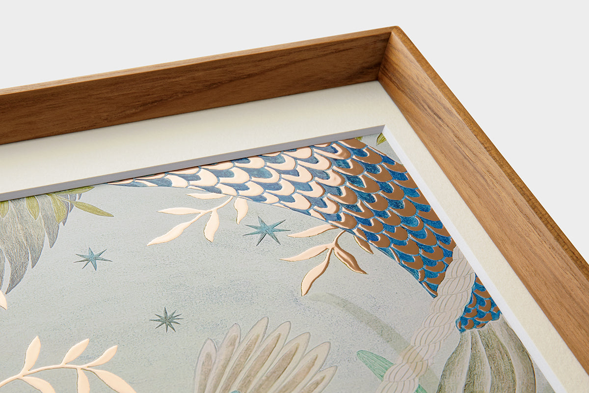 [Limited] Art Touch Kazuko Furuta A3 Art Poster with Teak Frame / TOUCH & FLOW