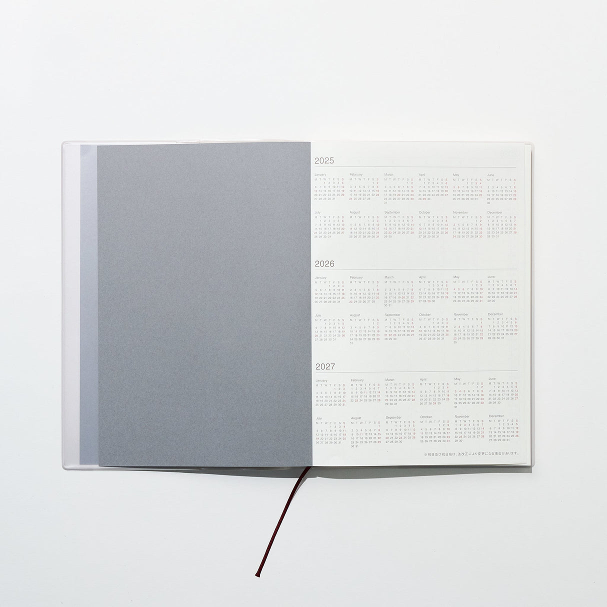 Monday Start Monthly and Weekly Planner 2026 / MUJI - bungu