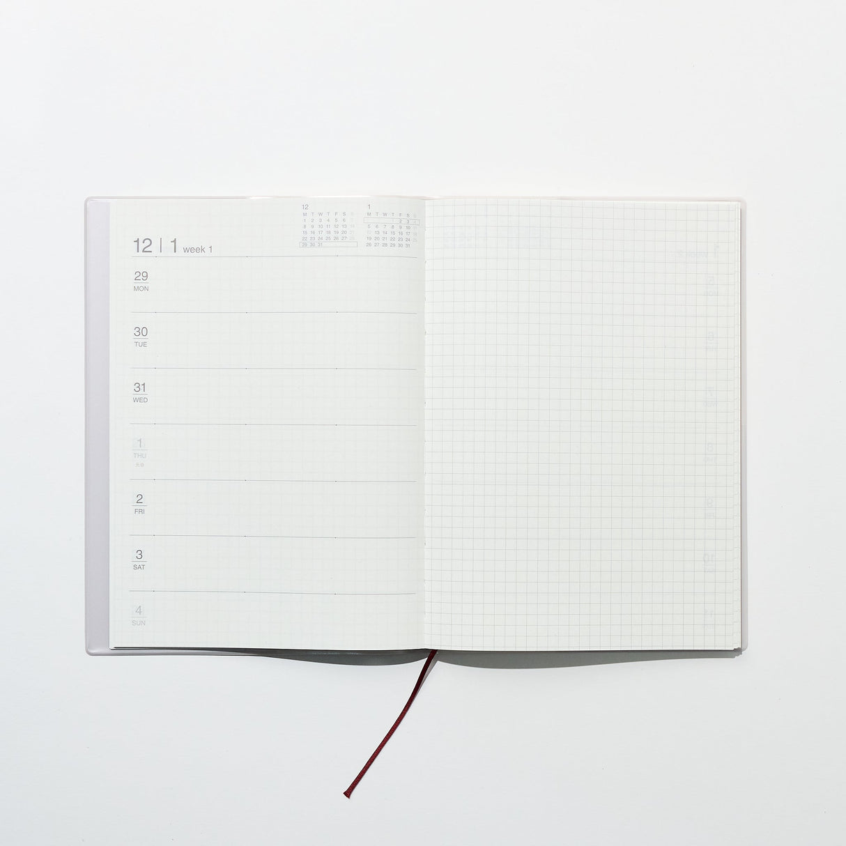 Monday Start Monthly and Weekly Planner 2026 / MUJI - bungu