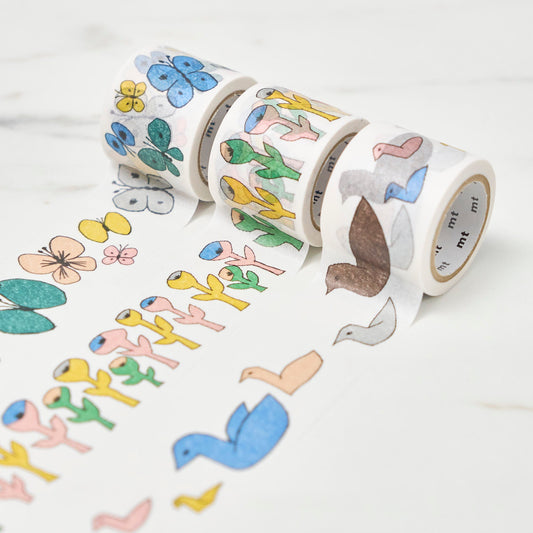 mt x Minä Perhonen Nature Doodle Series Masking Tape / Kamoi Kakoshi - bungu