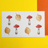 Mushroom and Fallen Leaves Wood Stamp Set / Morita Inbou - bungu