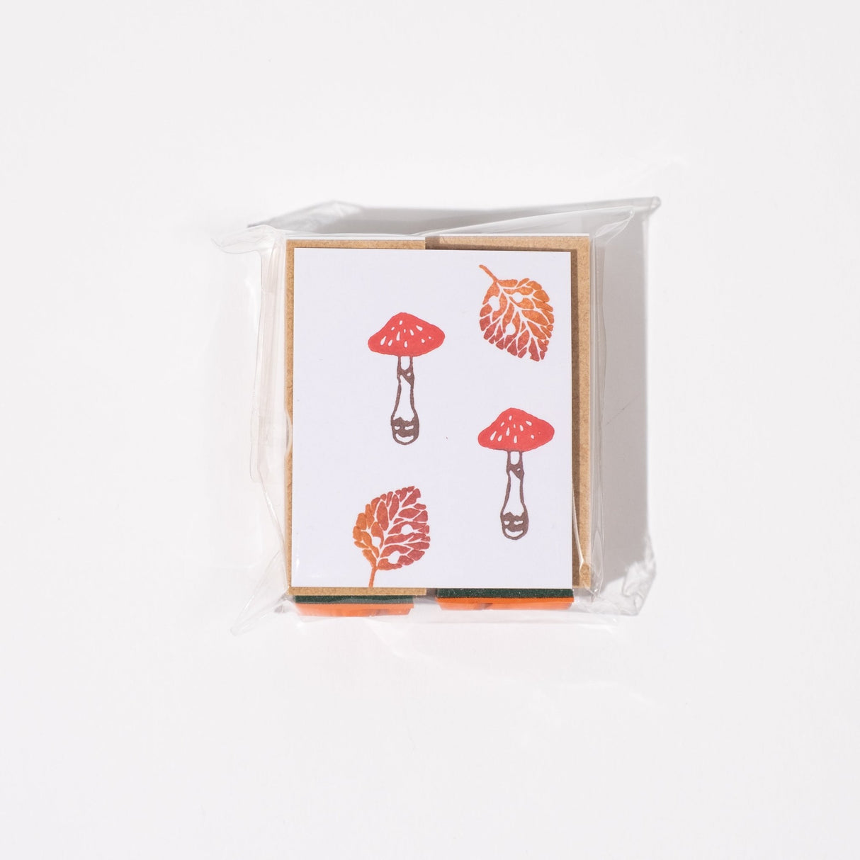 Mushroom and Fallen Leaves Wood Stamp Set / Morita Inbou - bungu