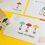 Mushroom and Fallen Leaves Wood Stamp Set / Morita Inbou - bungu