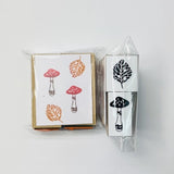 Mushroom and Fallen Leaves Wood Stamp Set / Morita Inbou - bungu