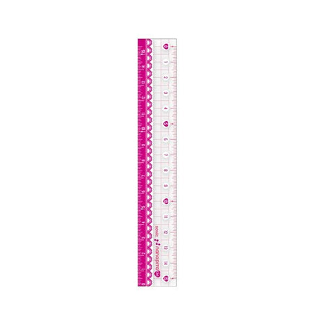Nano Pita Girl Straight Ruler 15cm Reversible / Sonic - bungu