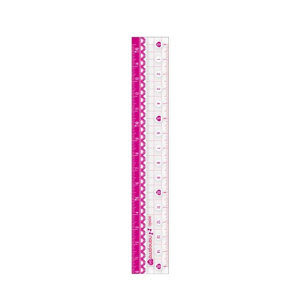 Nano Pita Girl Straight Ruler 15cm Reversible / Sonic - bungu
