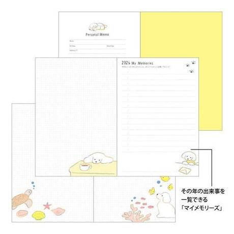 Natsumi Teraoka Puppy Pocket Diary 2026 / Midori DESIGNPHIL - bungu