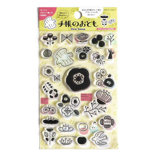 Nordic Floral Pattern Clear Stamp / WORLD CRAFT - bungu