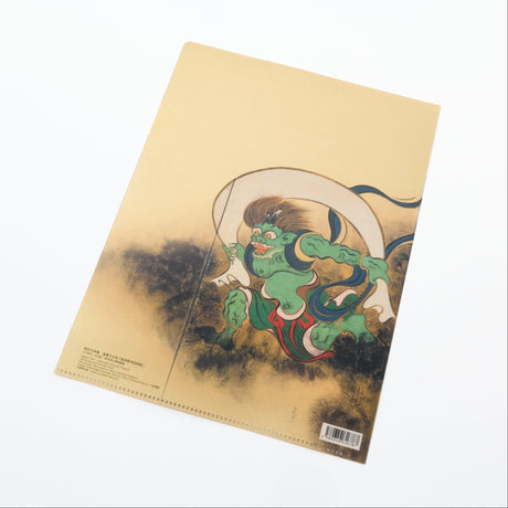Ogata Korin Wind God and Thunder God Folding Screen Gold Leaf A4 Clear File / Benrido - bungu