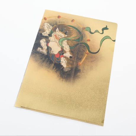 Ogata Korin Wind God and Thunder God Folding Screen Gold Leaf A4 Clear File / Benrido - bungu