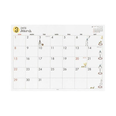 "Ojisan" A4 Desk Calendar 2026 / MIDORI - bungu