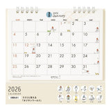 "Ojisan" Medium Ring Desk Calendar 2026 / MIDORI - bungu