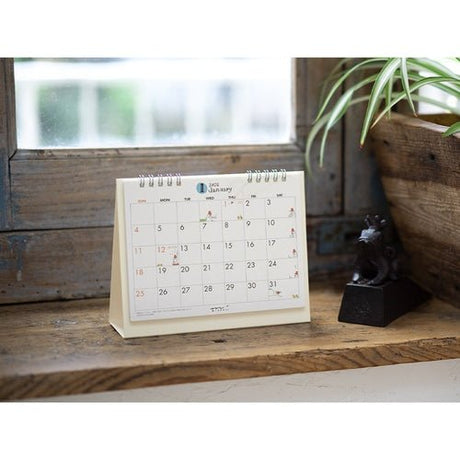 "Ojisan" Medium Ring Desk Calendar 2026 / MIDORI - bungu