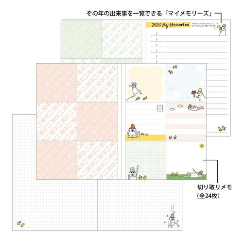 "Ojisan" Pocket Diary 2026 / Midori DESIGNPHIL - bungu
