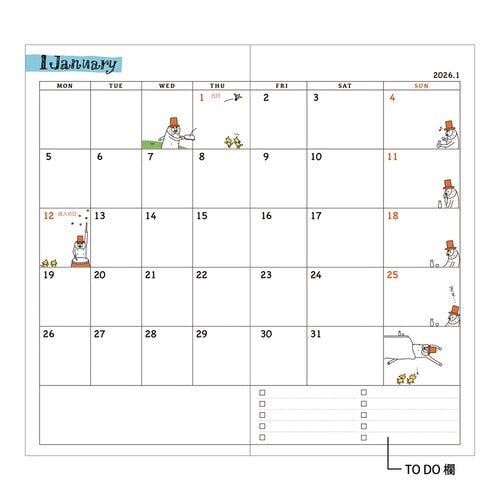 "Ojisan" Pocket Diary 2026 / Midori DESIGNPHIL - bungu