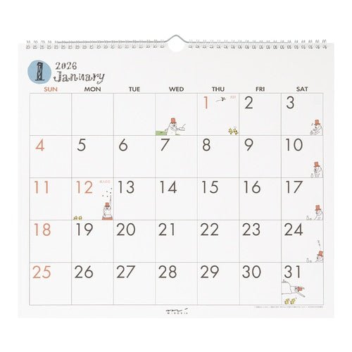 "Ojisan" Wall Calendars 2026 / MIDORI - bungu
