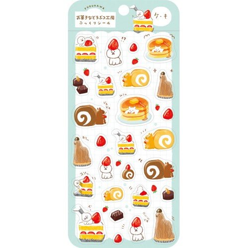 Okashi na Doubutsu Kobo Puffy Sticker Sheet / Furukawashiko - bungu