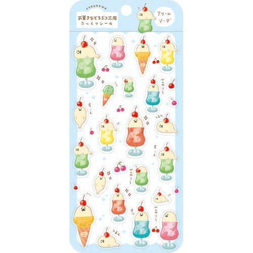 Okashi na Doubutsu Kobo Puffy Sticker Sheet / Furukawashiko - bungu